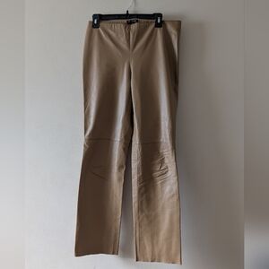 Kenneth Cole New York Vintage Midrise 100% Genuine Leather Tan Pants